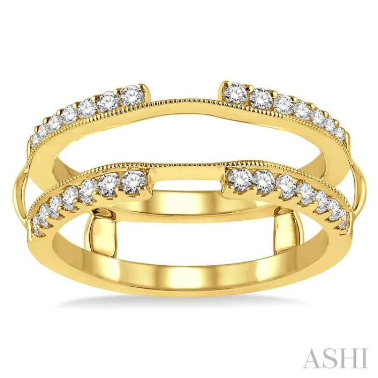 1/2 Ctw Round Cut Diamond Insert Ring in 14K Yellow Gold