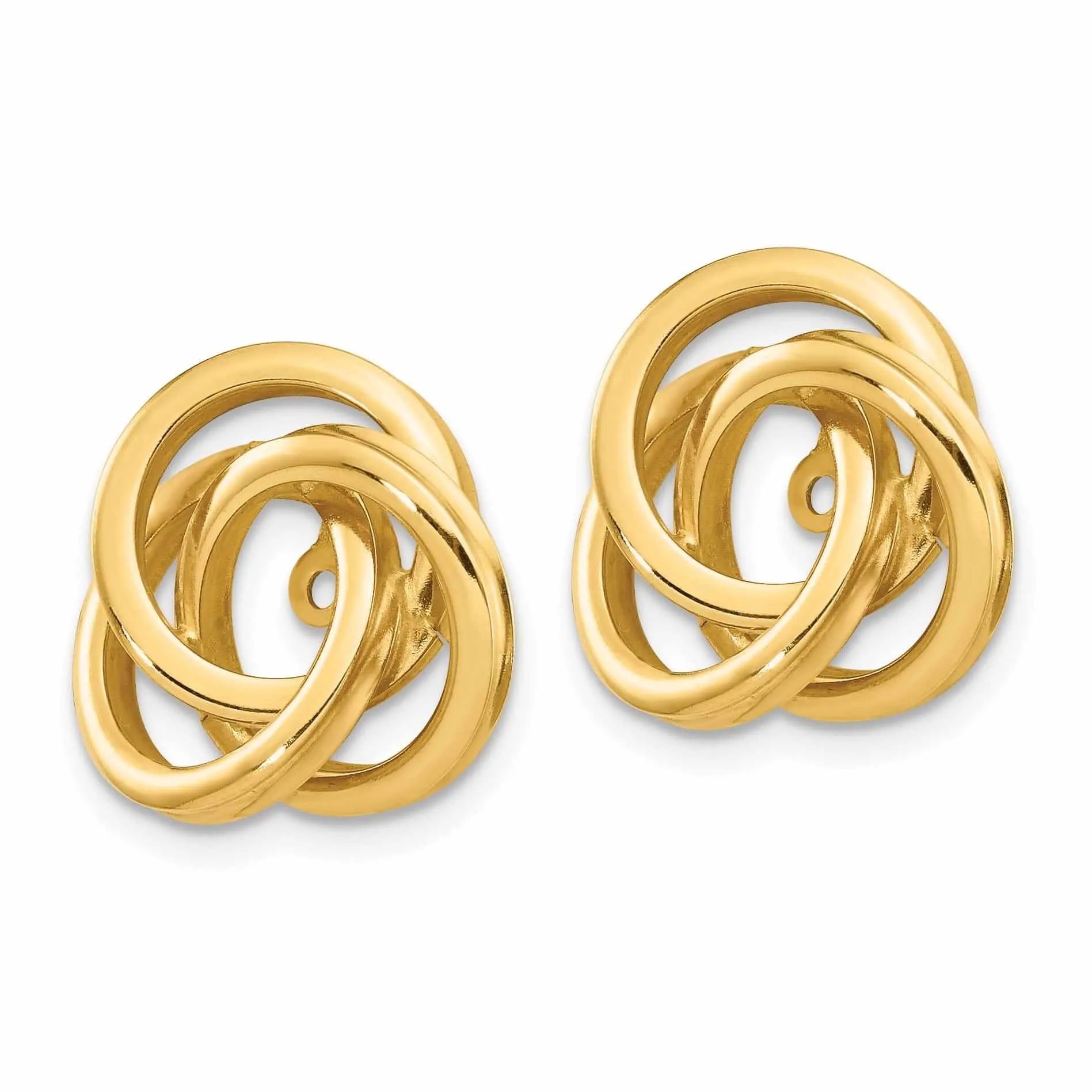 14k Gold Polished Love Knot Earring Jackets