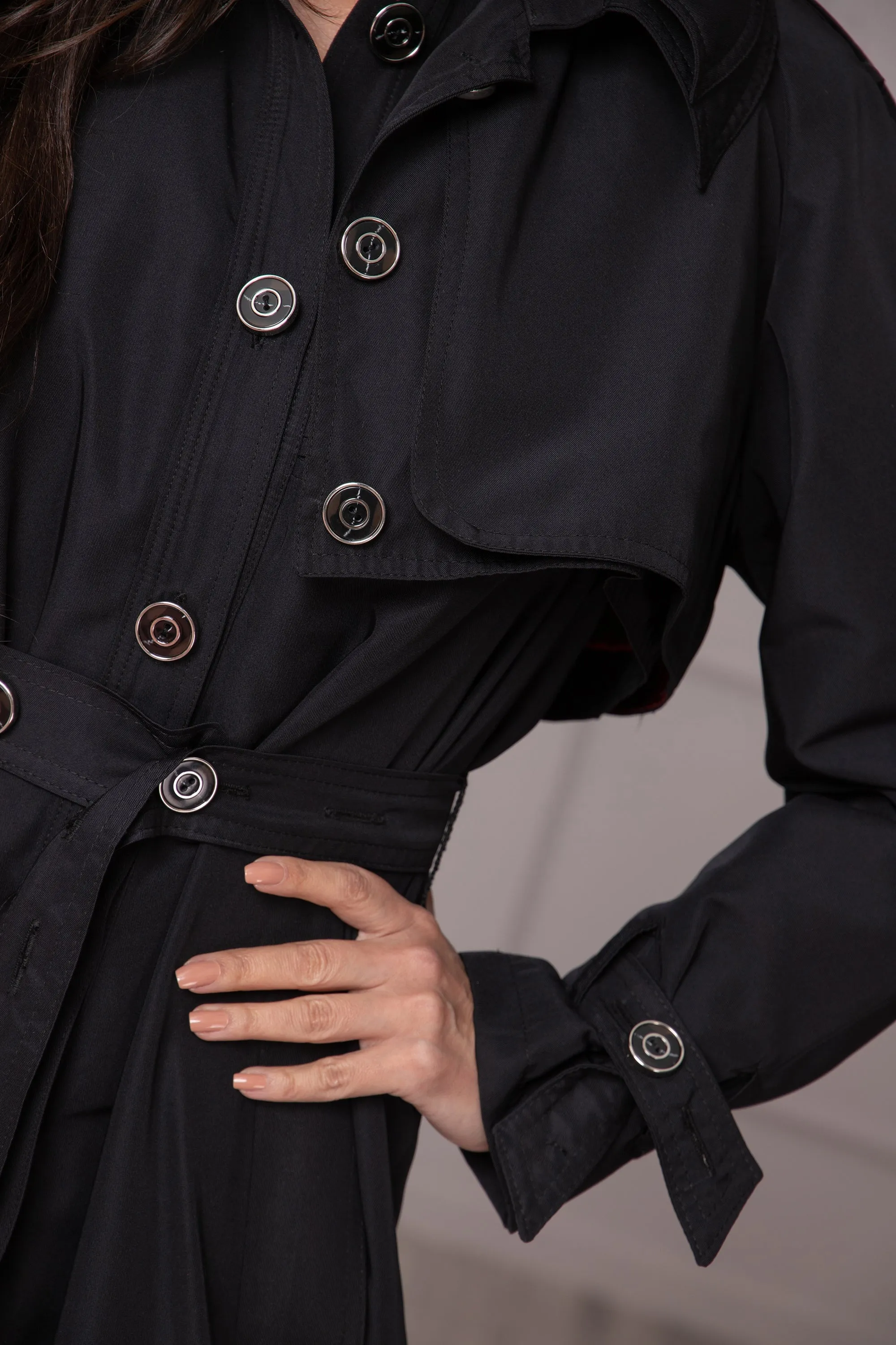 2-PIECE BLACK TRENCH COAT