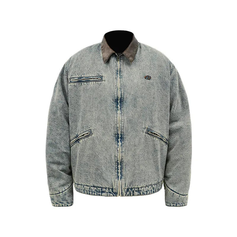 ANTIDOTE Detroit Snowflake Denim Patch Jacket