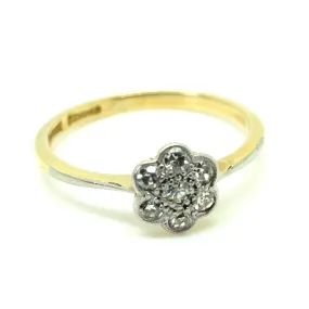 Antique Edwardian 1910 Diamond Daisy Ring