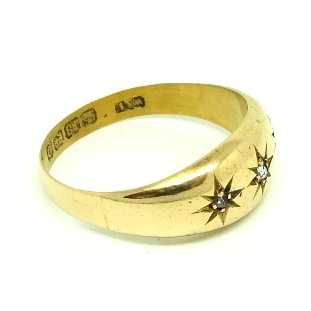 Antique Victorian 1863 Star Set Diamond 18ct Yellow Gold Ring