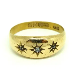 Antique Victorian 1863 Star Set Diamond 18ct Yellow Gold Ring