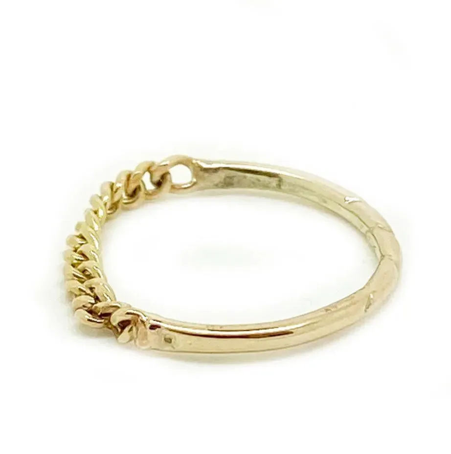 Antique Victorian 9ct Gold Chain Ring