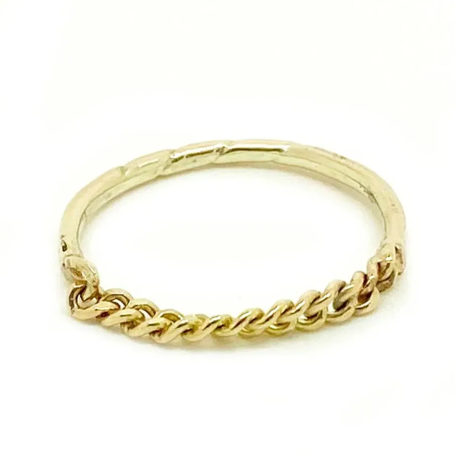 Antique Victorian 9ct Gold Chain Ring