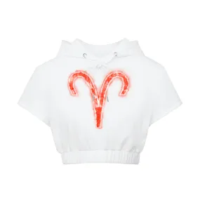 Aries Hem Crop Hooded Top