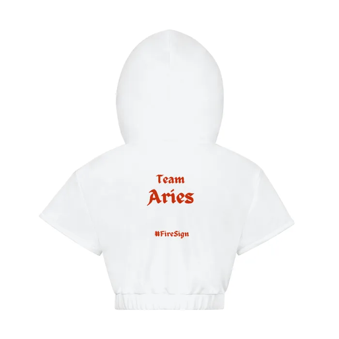 Aries Hem Crop Hooded Top