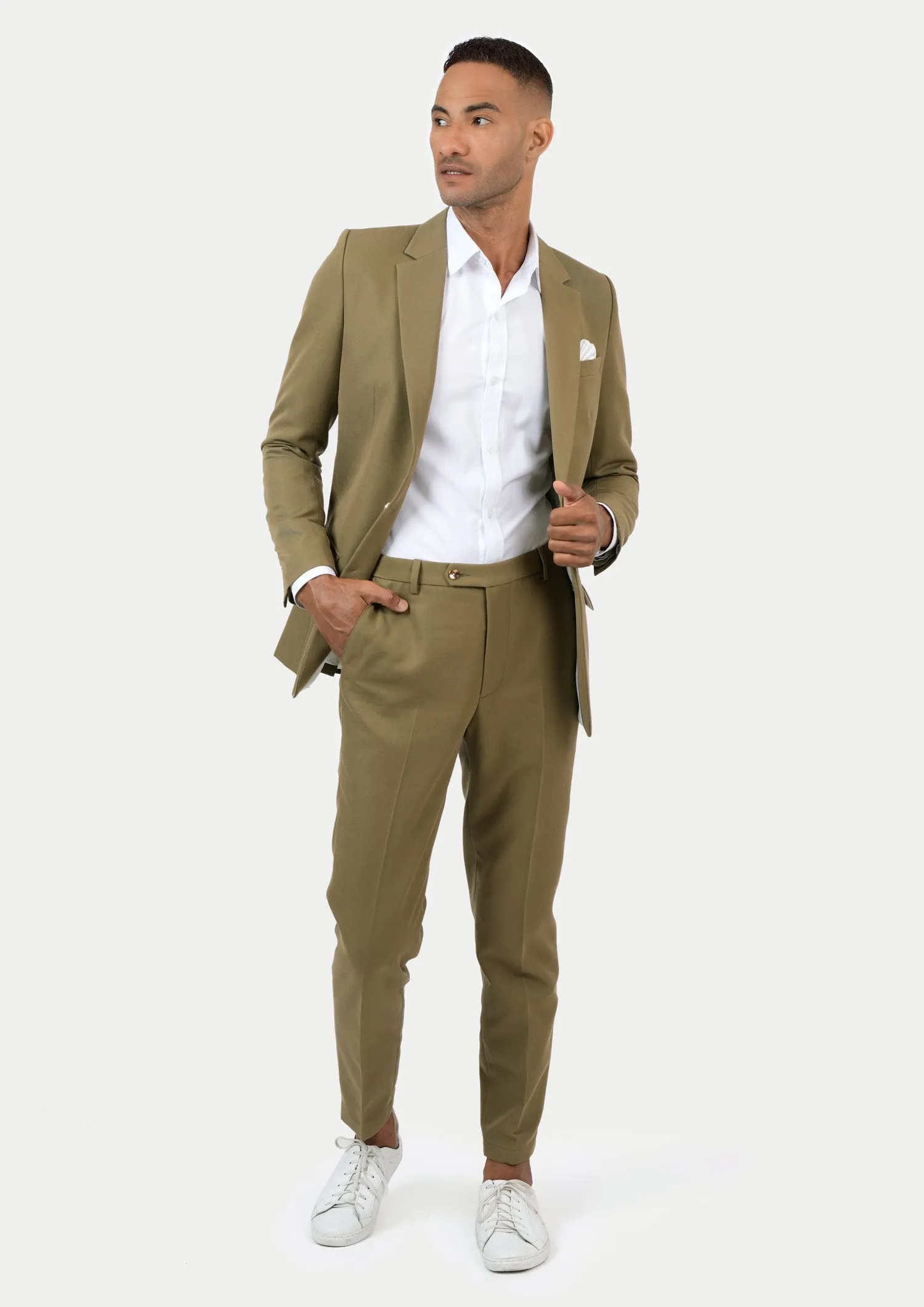 Astor British Khaki Cotton Suit