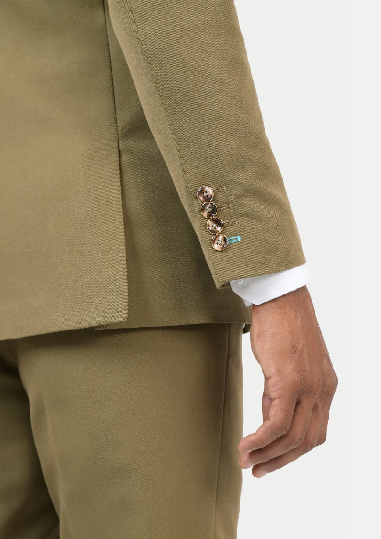 Astor British Khaki Cotton Suit