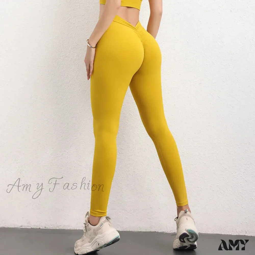 Back V Butt Yoga Pant Fitness Workout Gym Running Scrunch High Waist Active Wear Tight Leggings