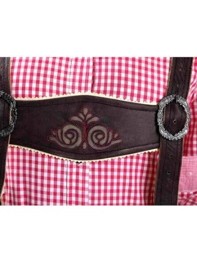 Bavarian Lederhosen Ladies Eva With Pink Embroidery