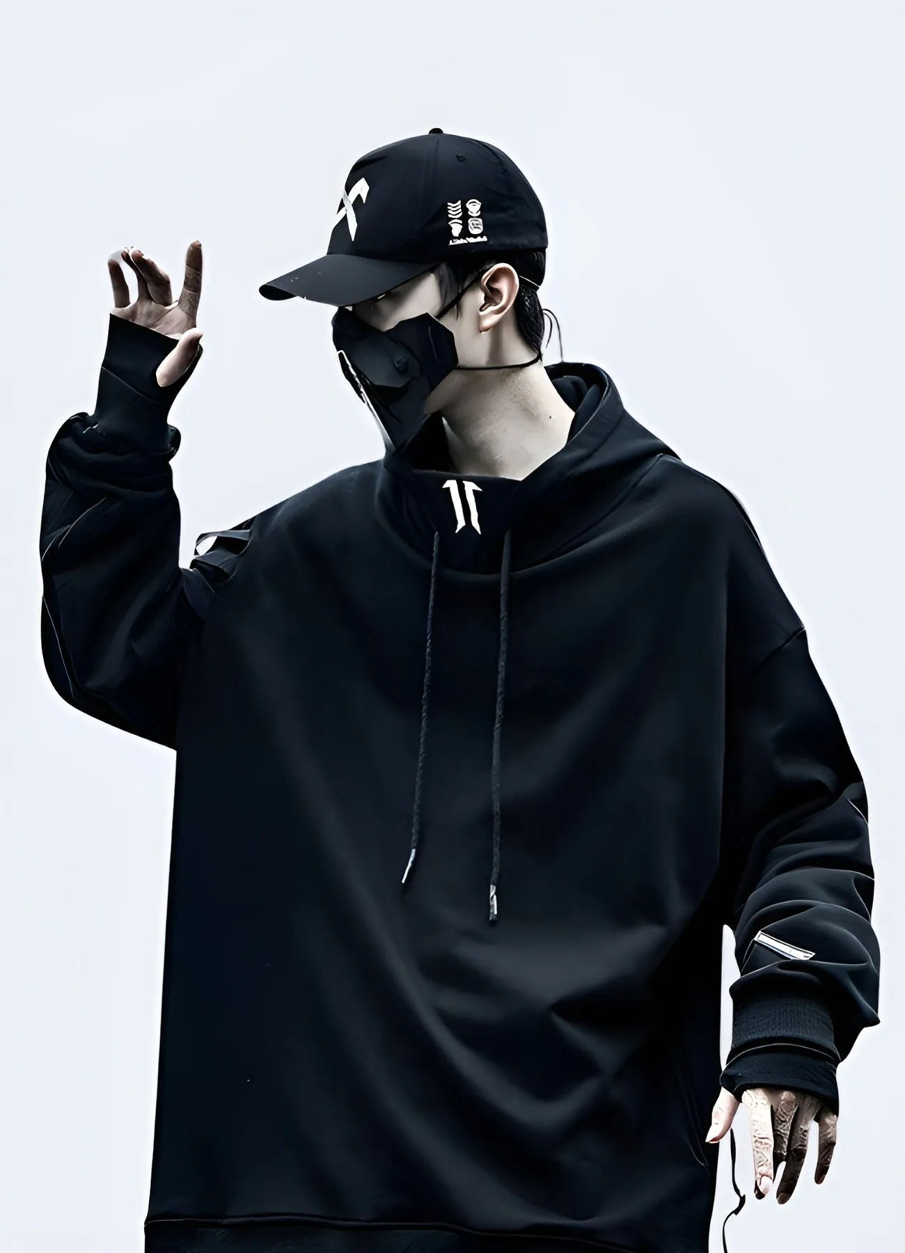 Black Techwear Hoodie