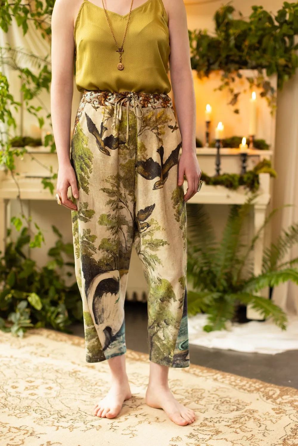 Boho Linen Cropped Artist Pants Theatre of Dreams - Not included in Black Friday Sale