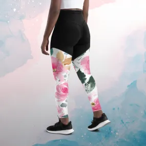 Bold Gorgeous Floral Women's Compression Sports Leggings