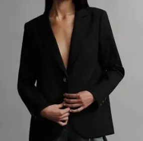 Boyfriend Blazer in Wool Twill Smoke