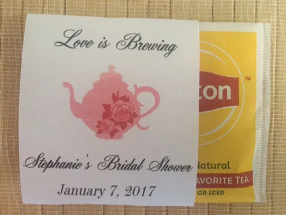 Bridal Shower Tea Pot Tea Packet Favors