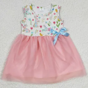 Bunny Print Cute Girls Dress For Easter GSD0238