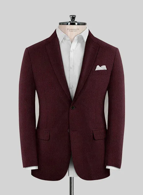 Burgundy Flannel Wool Jacket