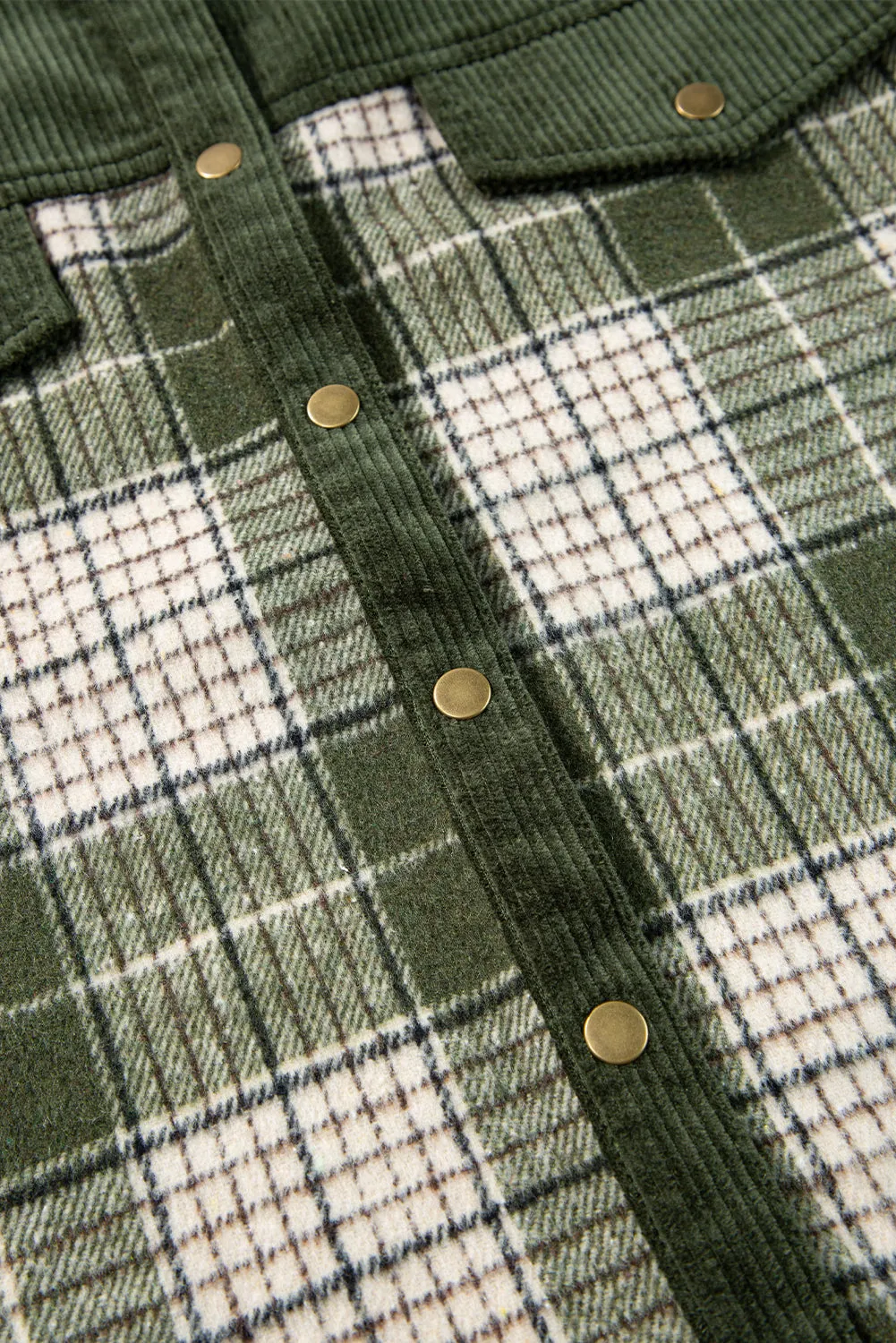 Button-Down Plaid Corduroy Jacket