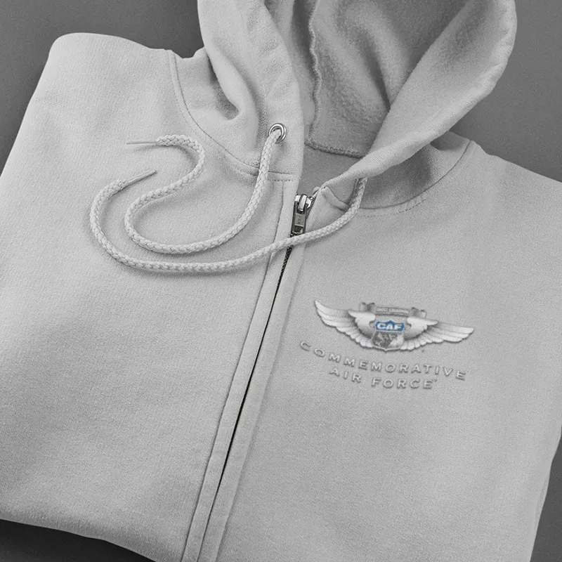 CAF UK WING (FRONT & BACK PRINT) ZIP HOODIE