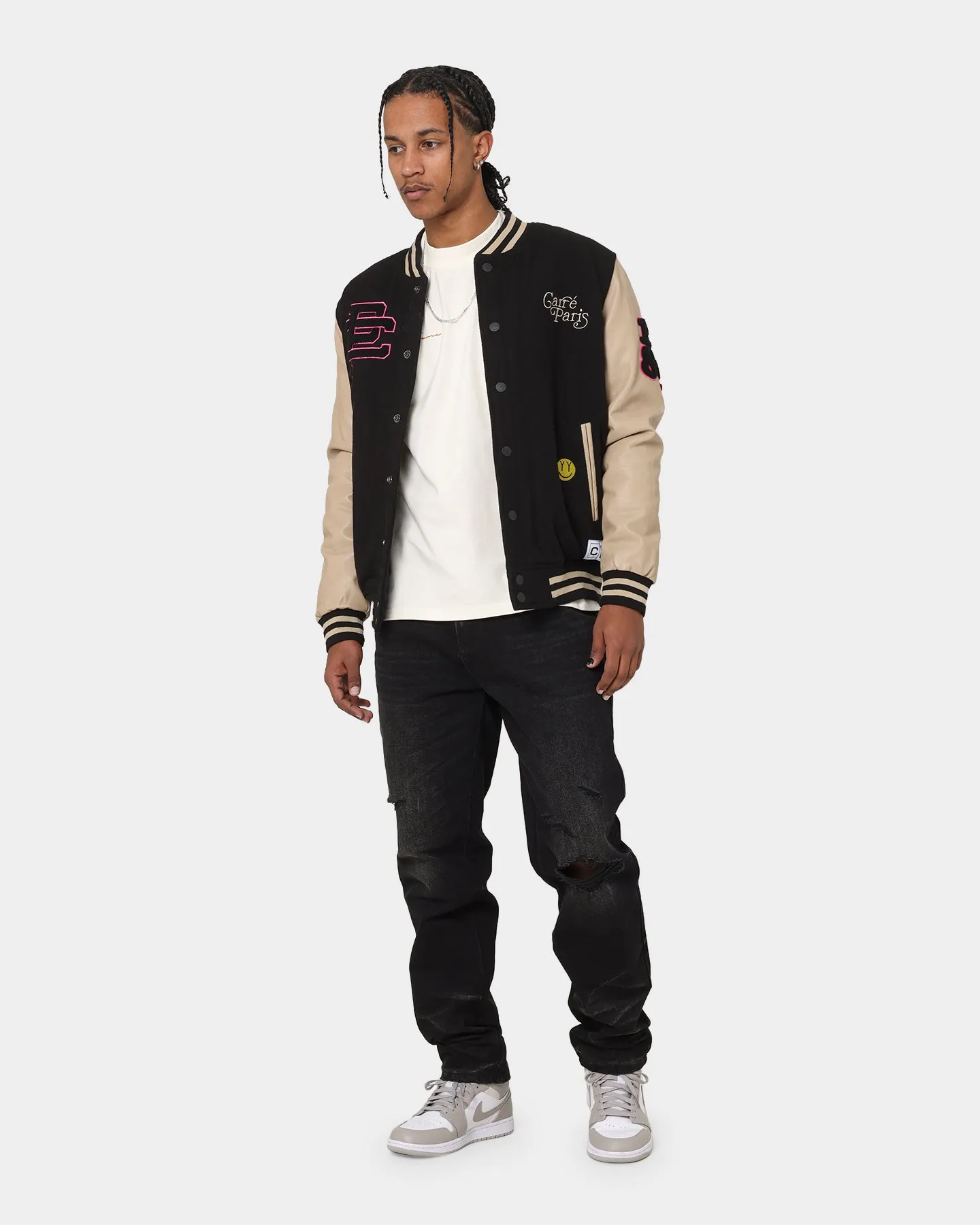 Carre Peace Varsity Jacket Black/Stone