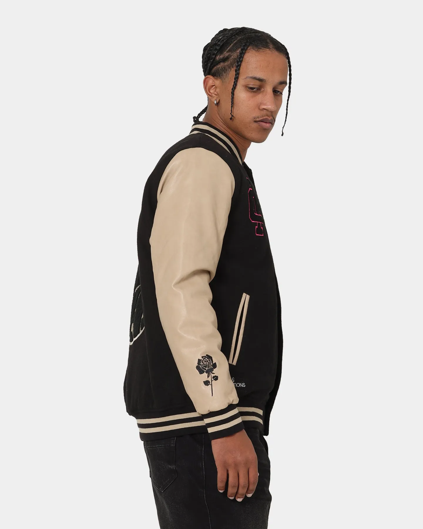 Carre Peace Varsity Jacket Black/Stone