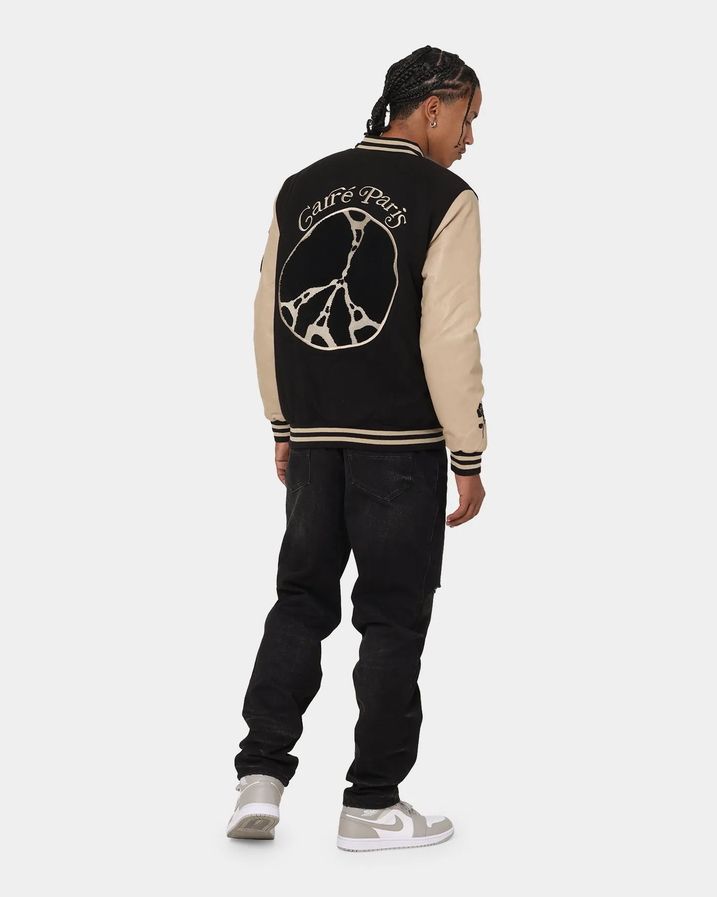 Carre Peace Varsity Jacket Black/Stone