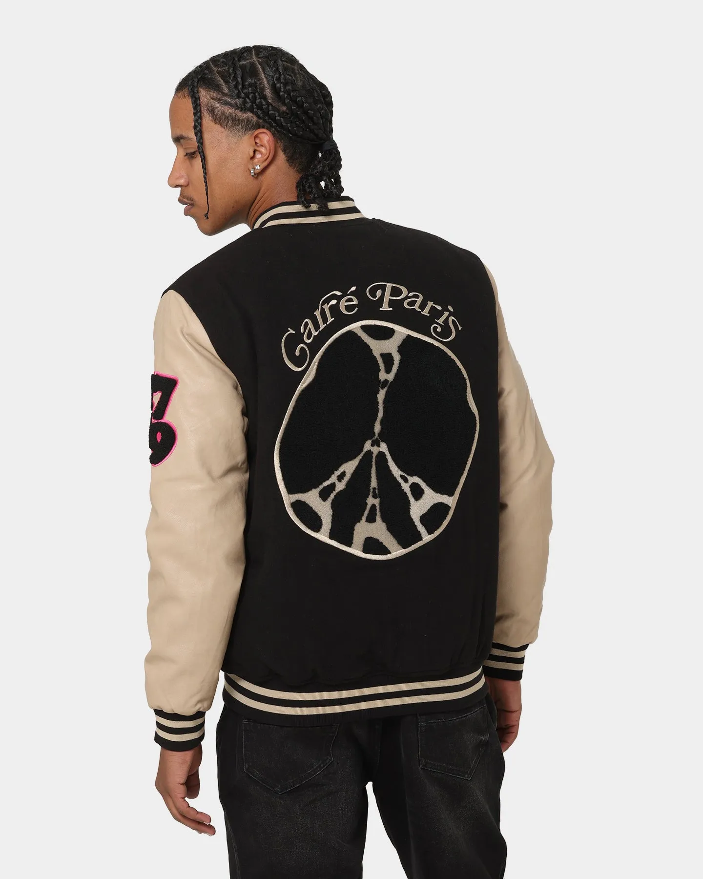 Carre Peace Varsity Jacket Black/Stone