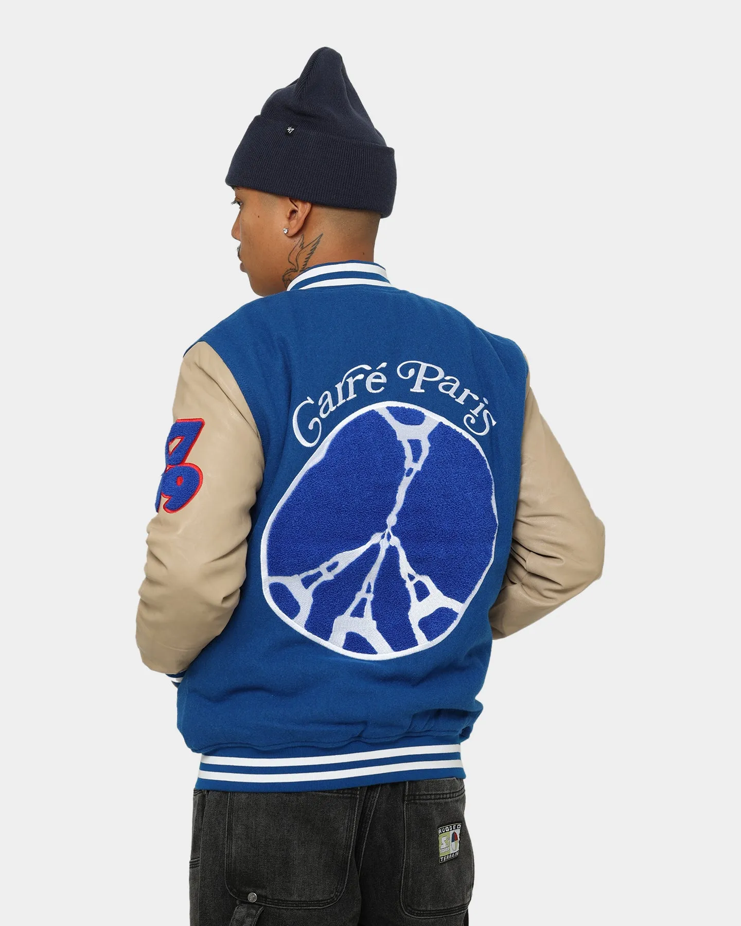 Carre Peace Varsity Jacket Blue