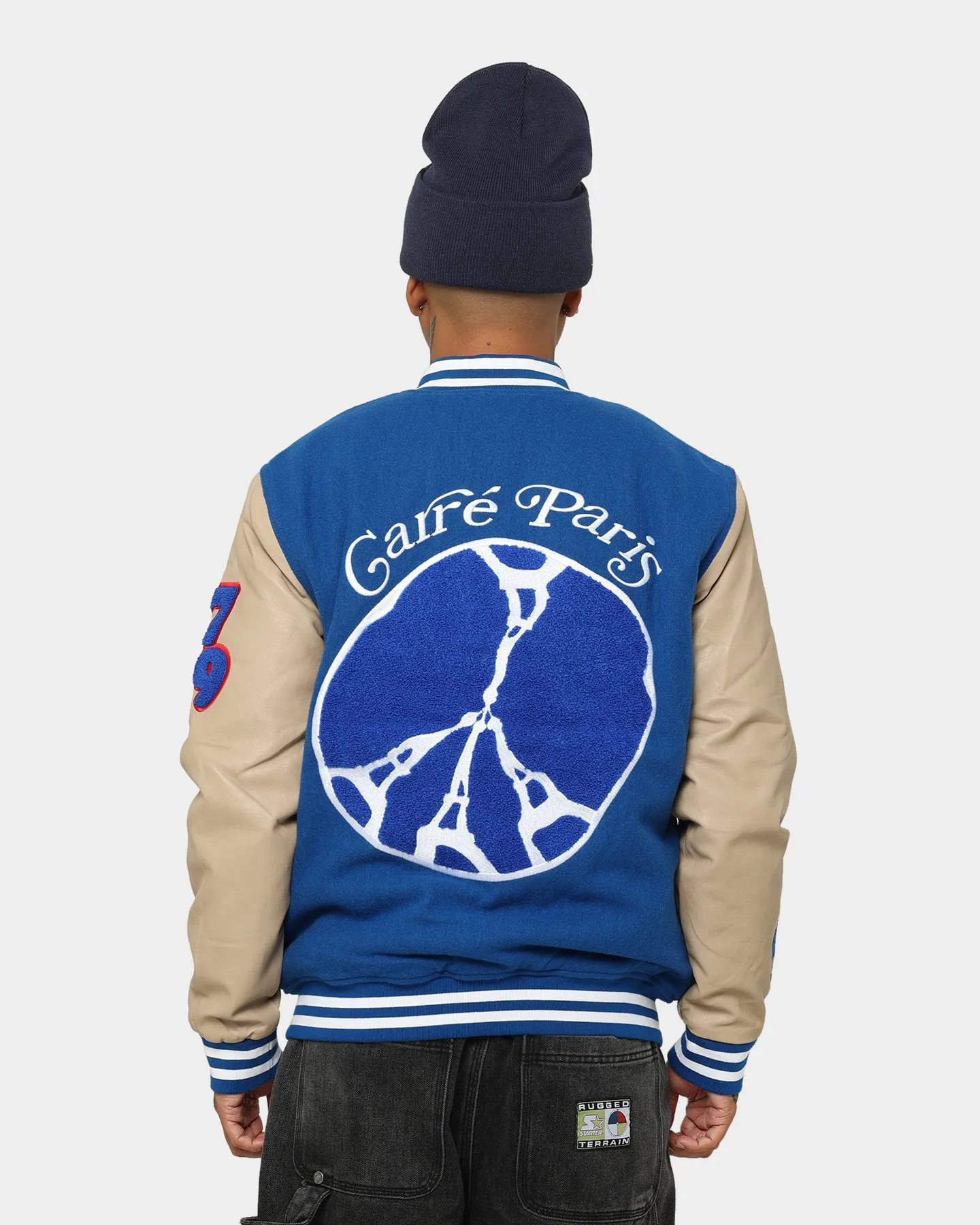 Carre Peace Varsity Jacket Blue