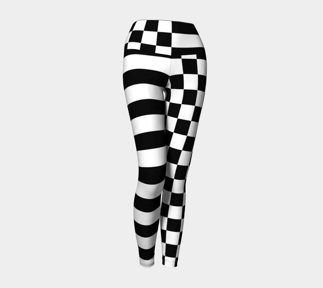 Checkered and Striped Yoga Leggings