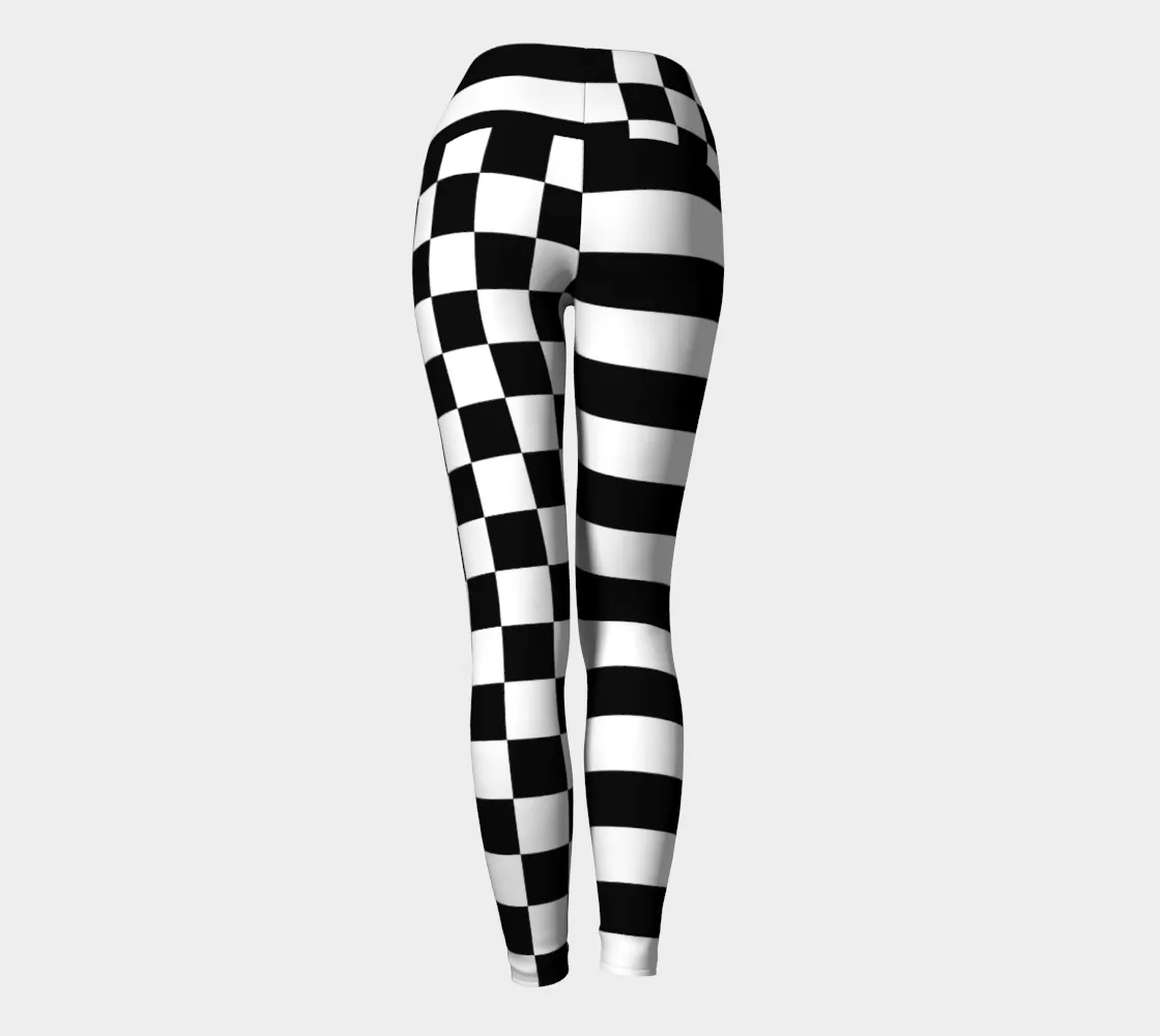 Checkered and Striped Yoga Leggings