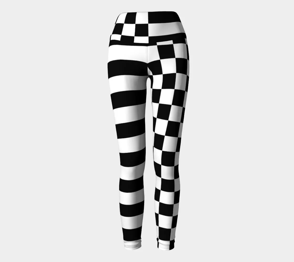 Checkered and Striped Yoga Leggings