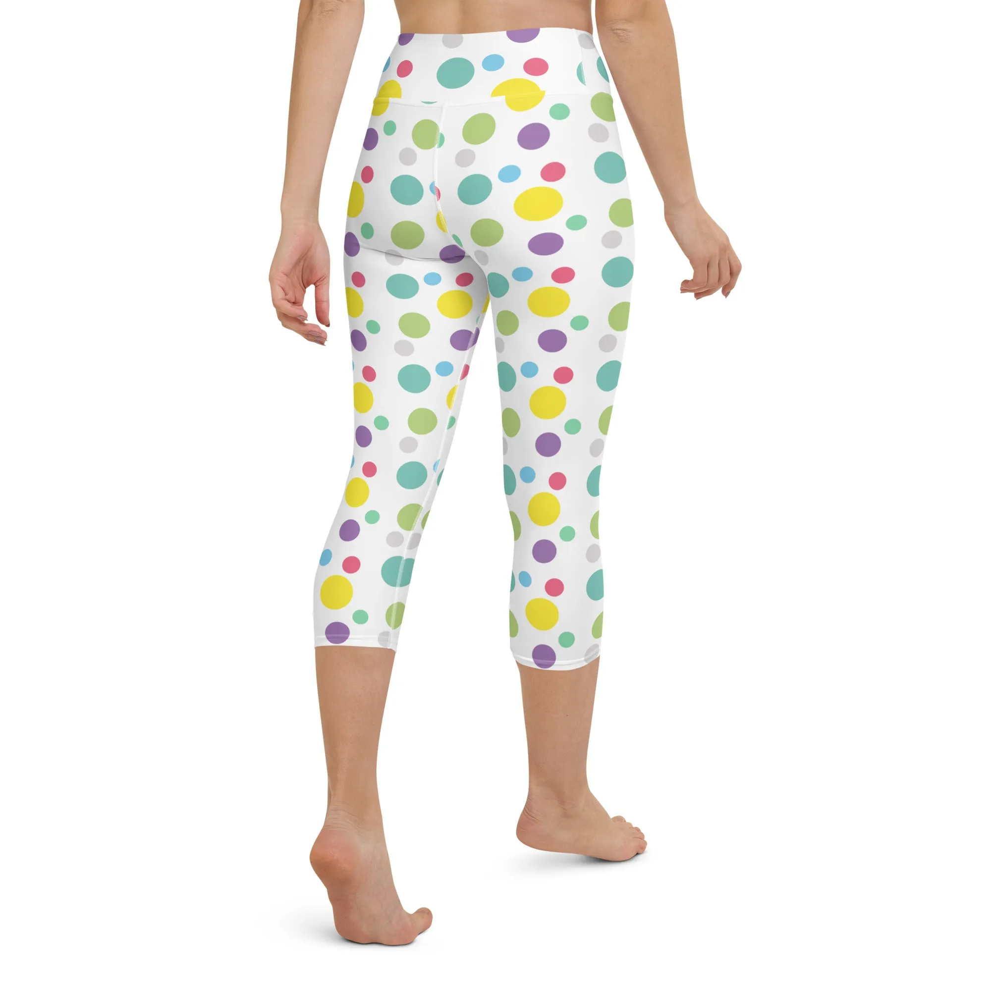 Cheerful Polka Dots Yoga Capri Leggings | Fitness Capri Leggings, lioness-love