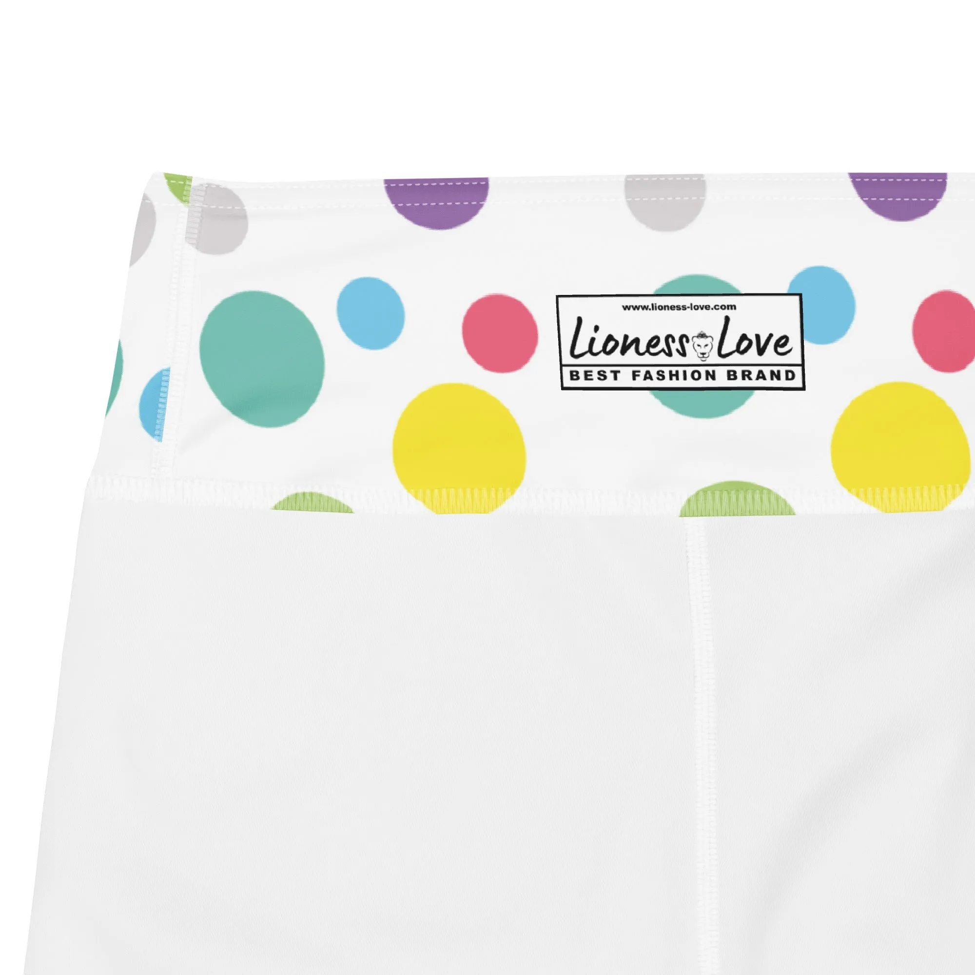 Cheerful Polka Dots Yoga Capri Leggings | Fitness Capri Leggings, lioness-love