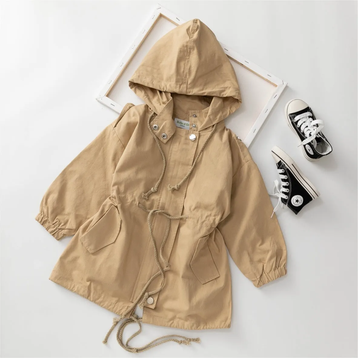 Children'S Windbreaker Foreign Style Spring Mid-Length Baby Cotton Coat