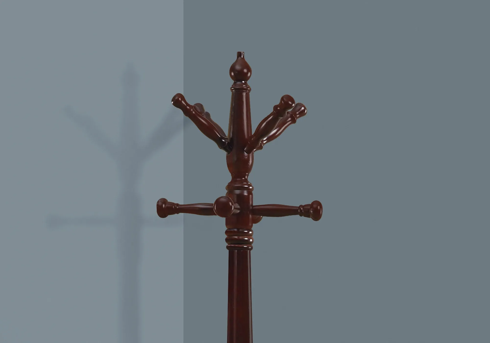 Coat Rack, Hall Tree, Free Standing, 11 Hooks, Entryway, 73"h, Bedroom, Brown Wood, Transitional