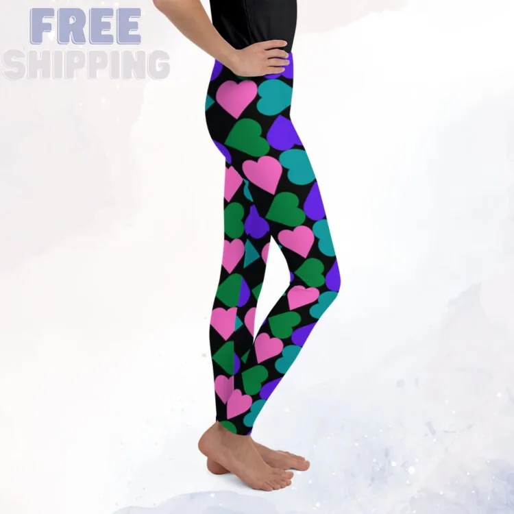 Covered in Hearts Youth Leggings