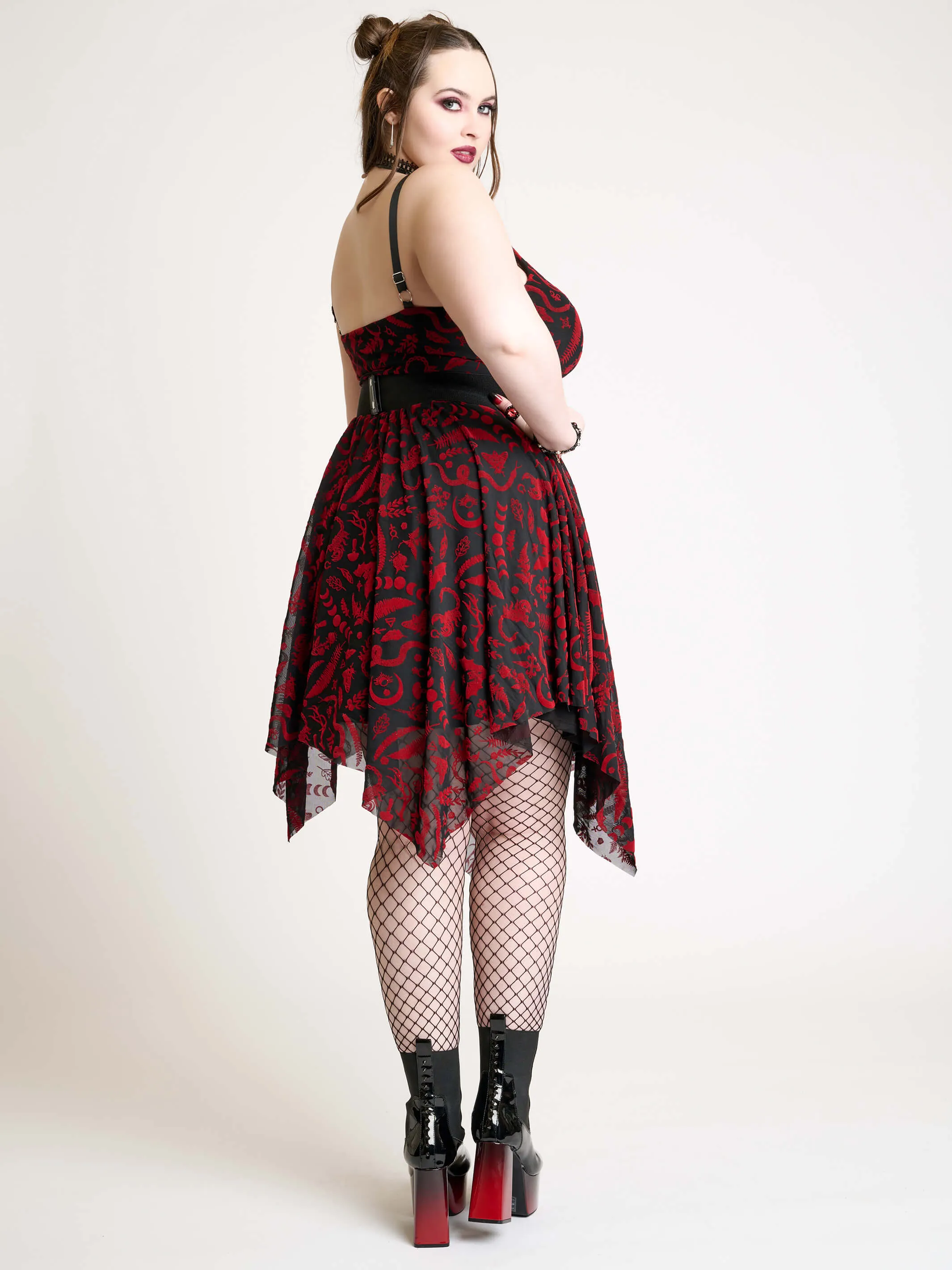 Creatures Flocked Mesh Dress