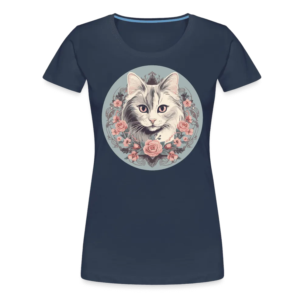 Damen T-Shirt mit Katzenmotiv "Romantic Cat"