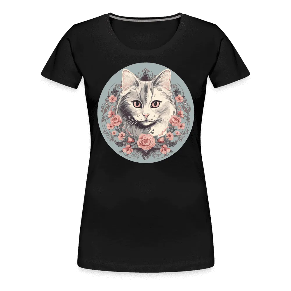 Damen T-Shirt mit Katzenmotiv "Romantic Cat"