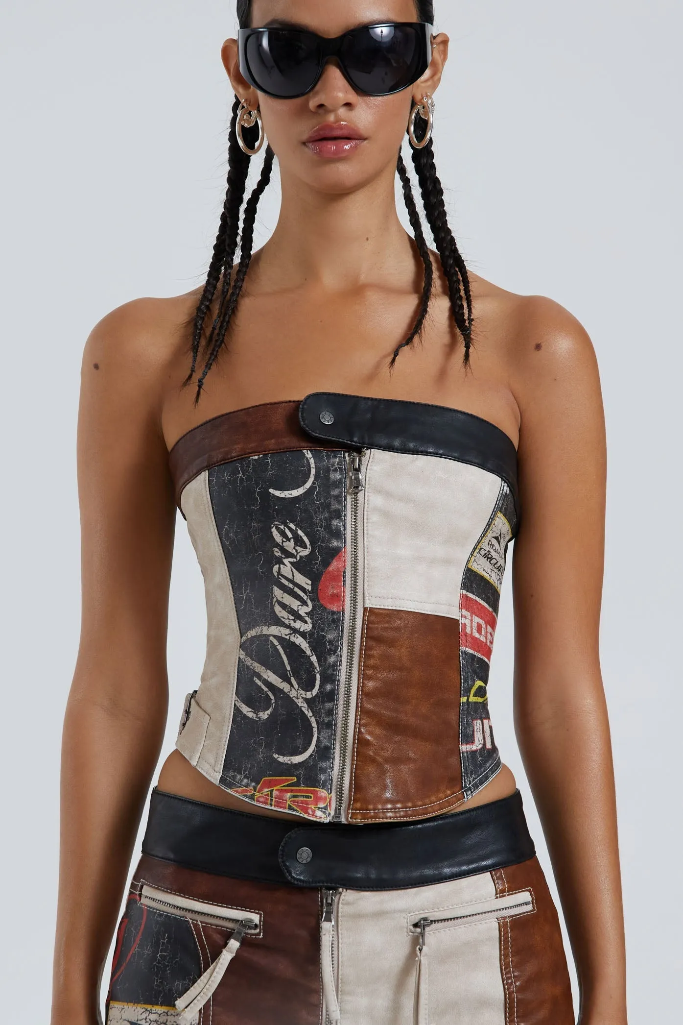 Daytona Vegan Leather Corset Top