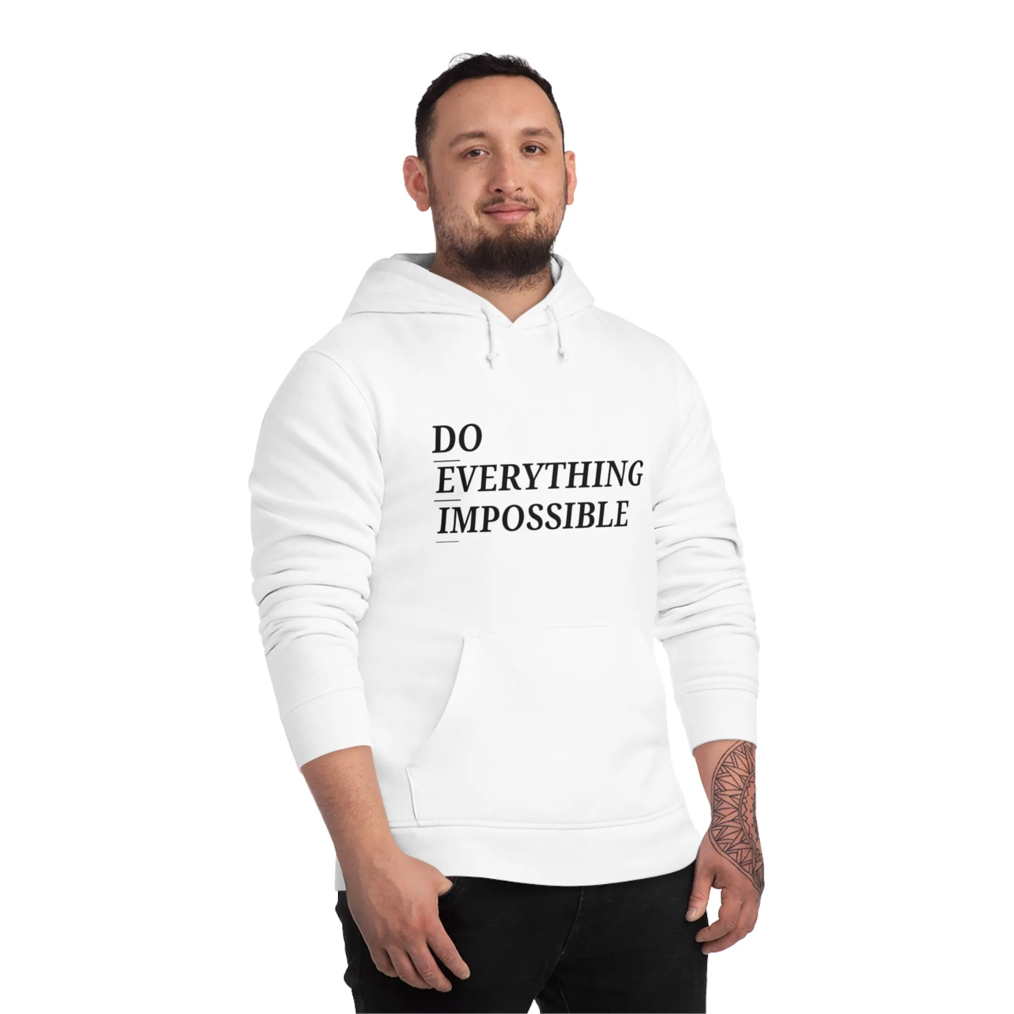 DEI 25 Black Logo Unisex Drummer Hoodie - 'Do Everything Impossible' Inspirational Sweatshirt