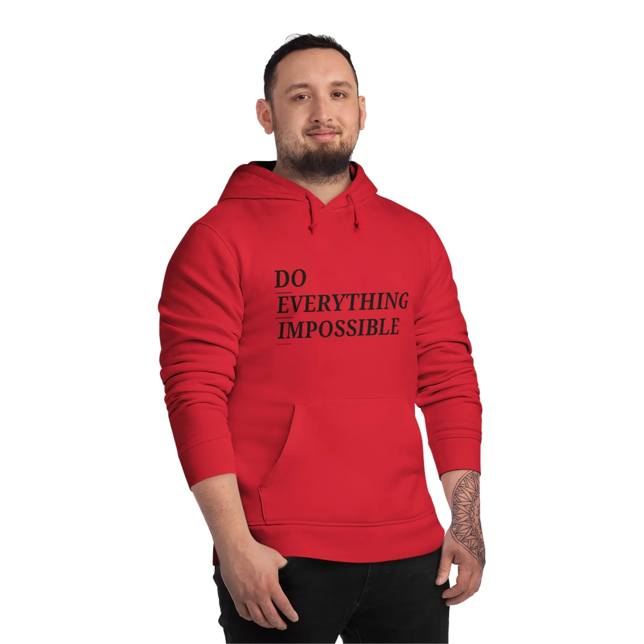 DEI 25 Black Logo Unisex Drummer Hoodie - 'Do Everything Impossible' Inspirational Sweatshirt