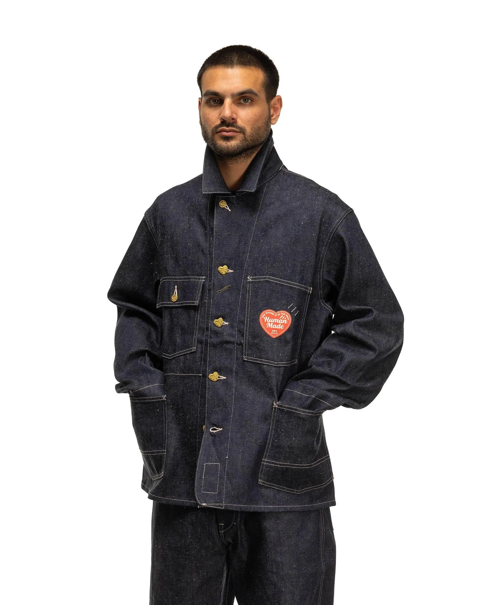 Denim Coverall Jacket Past Rigid Indigo