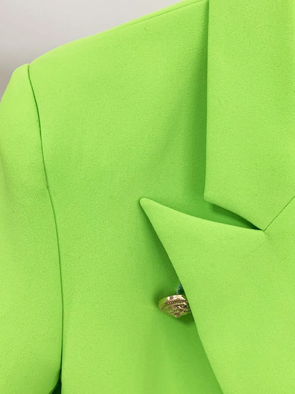 Double Breasted Blazer in Neon Green