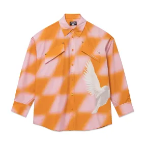 Dove Long Sleeve Shirt- Pink & Orange PXL Checker