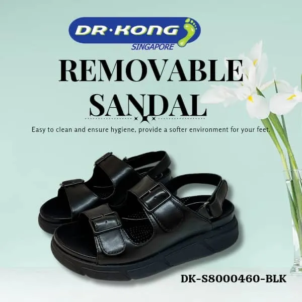 DR.KONG WOMEN REMOVABLE INSOLE SANDALS DK-S8000460-BLK(RP : $169)