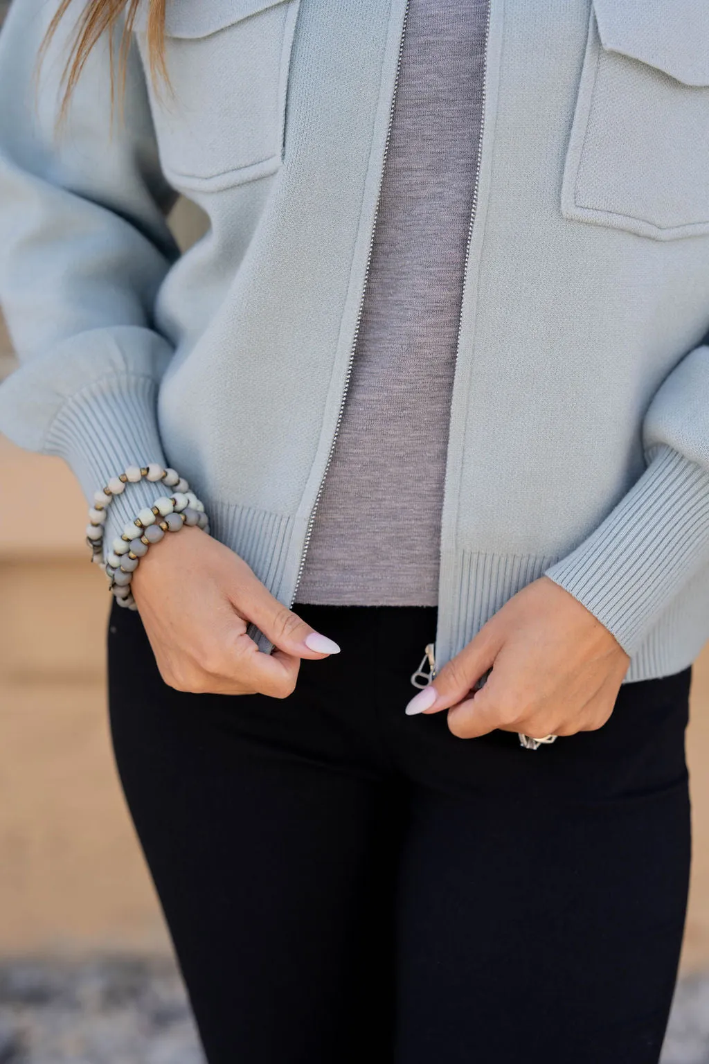 Dual Pocket Sweater Jacket