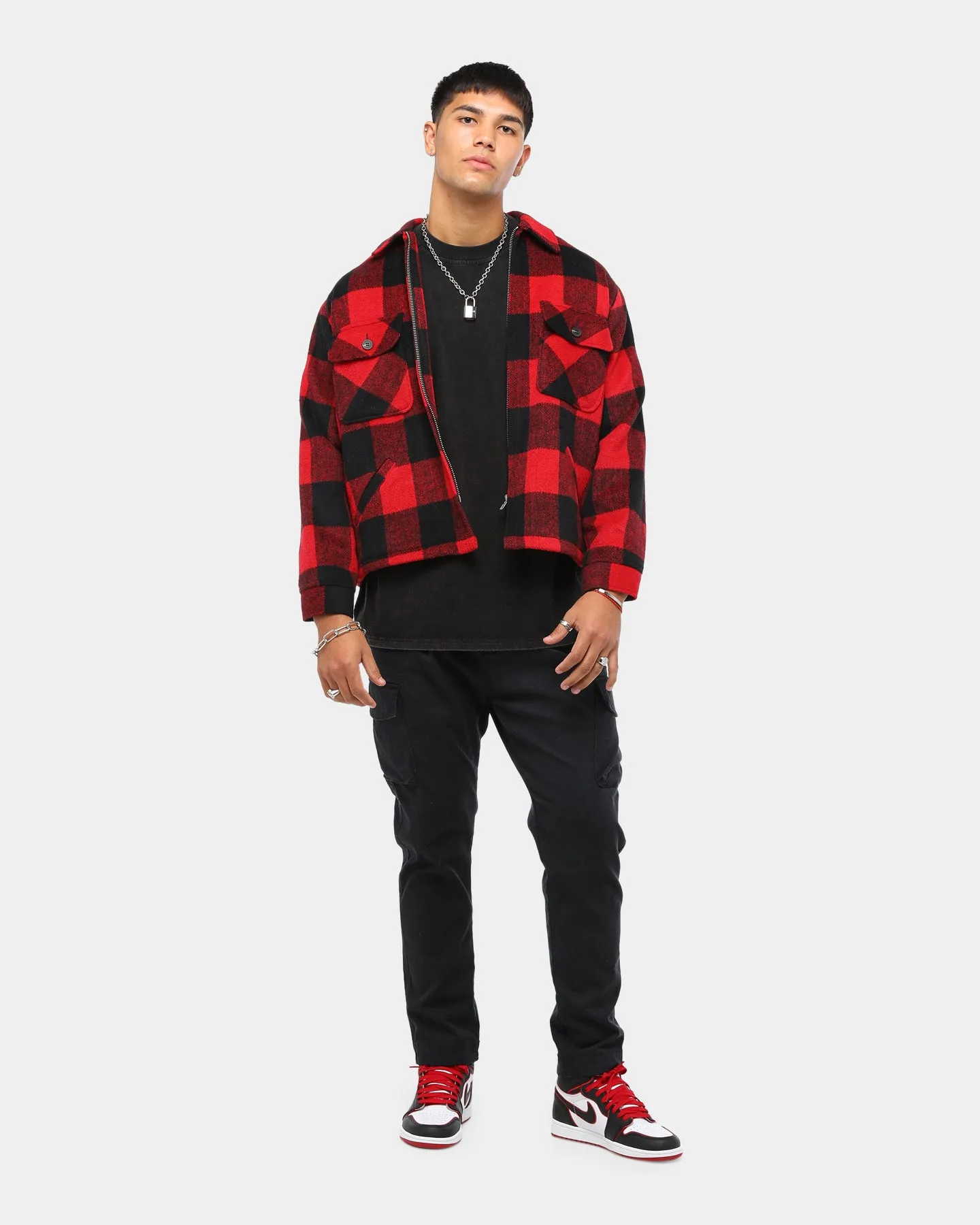 ENES Men's Contraband Tartan Jacket Red/Black